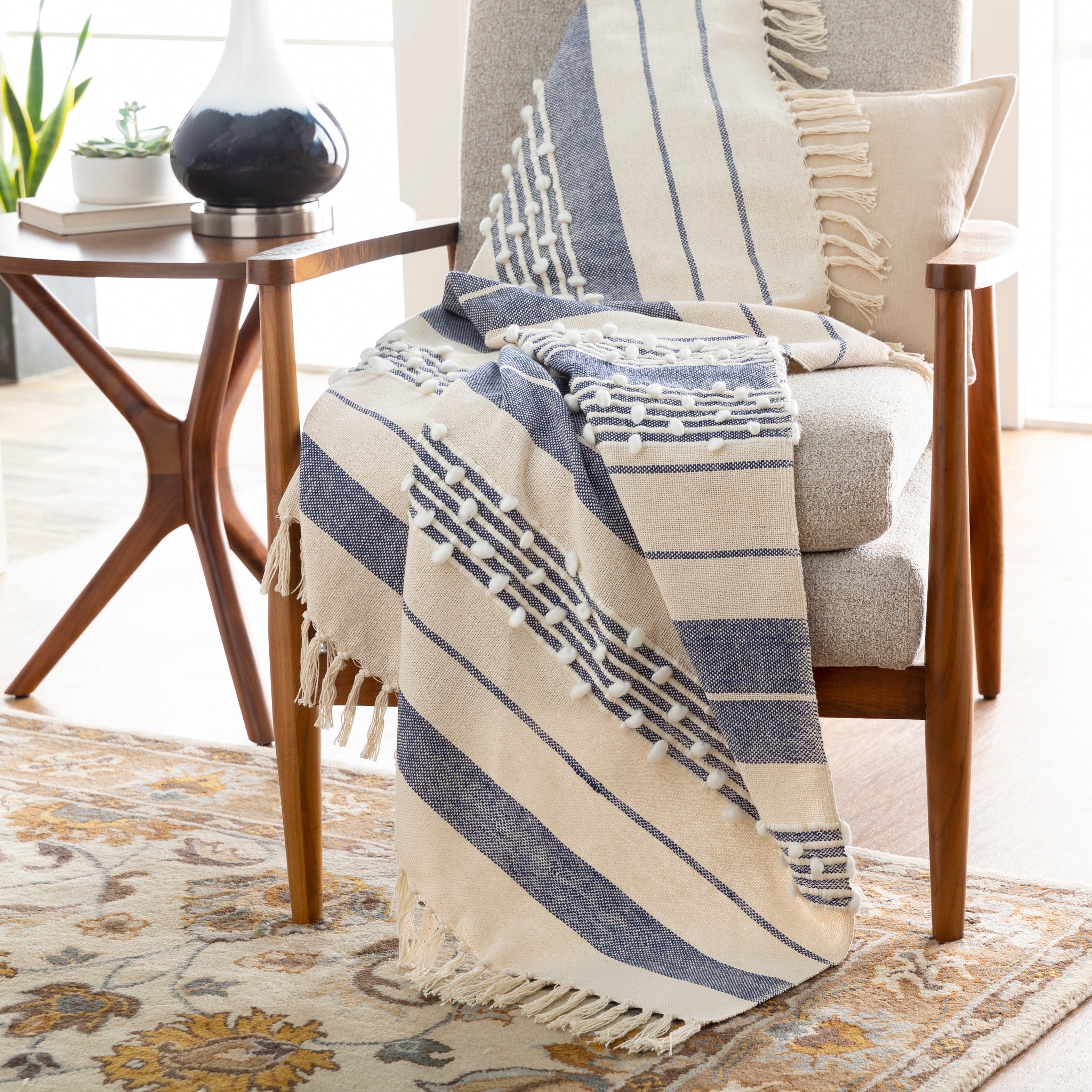 Surya Yemaya YMA-1001 Navy Throw – Rugs Done Right